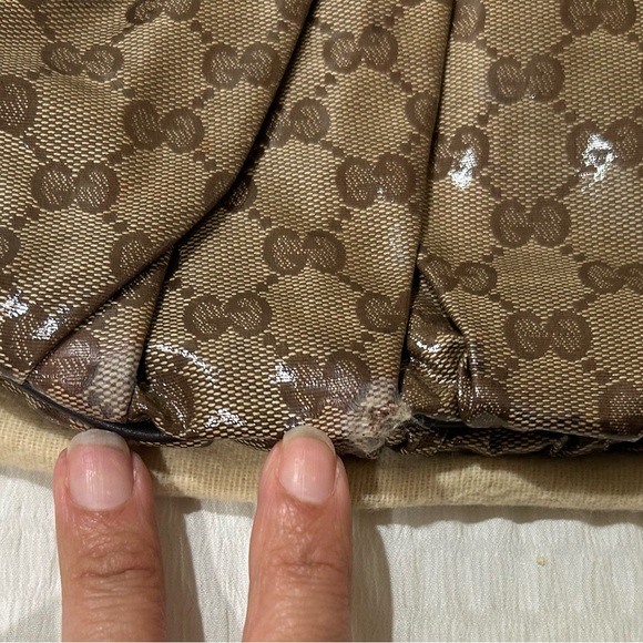 VINTAGE GUCCI GG crystal canvas small Hysteria hobo - Picture 12 of 14